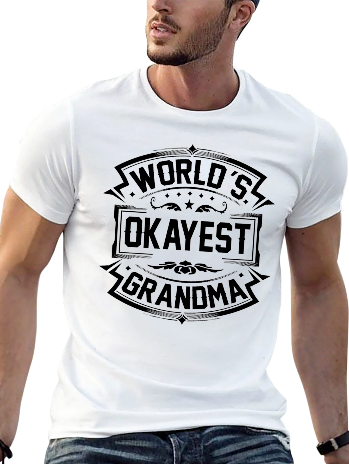 Worlds Okayest Grandma T-Shirt - Novelty Graphic Tee