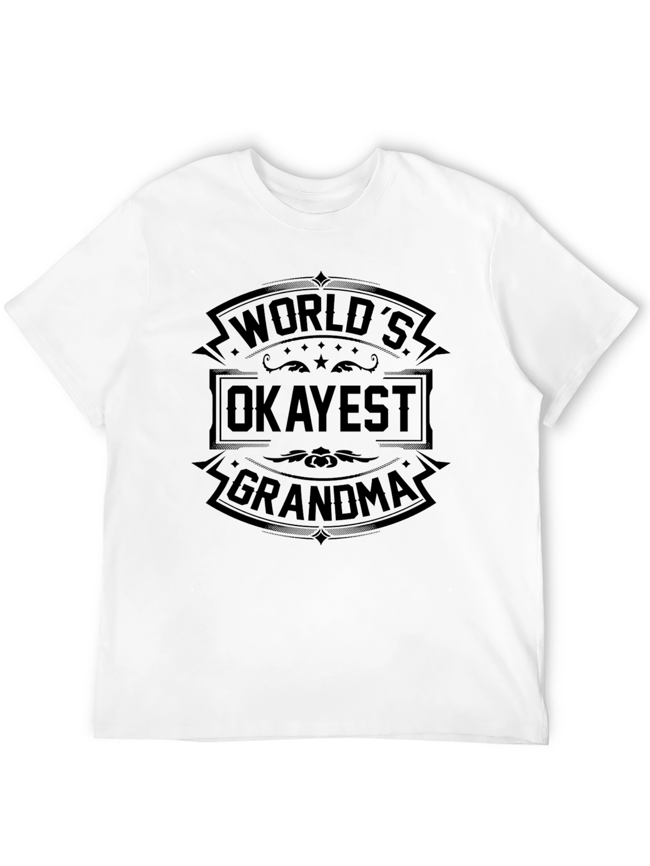 Worlds Okayest Grandma T-Shirt - Novelty Graphic Tee