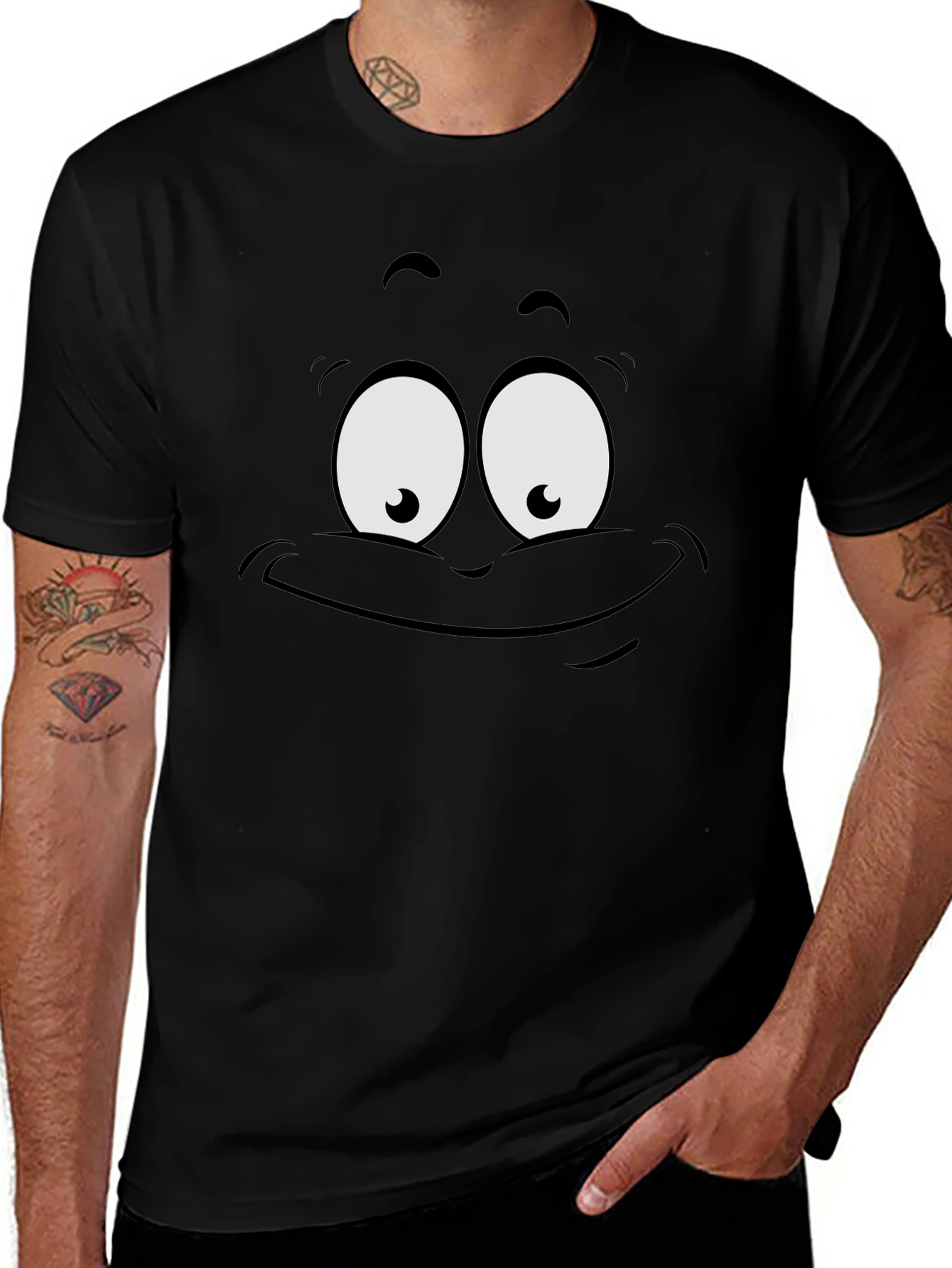 Funny Face Graphic Black T-Shirt