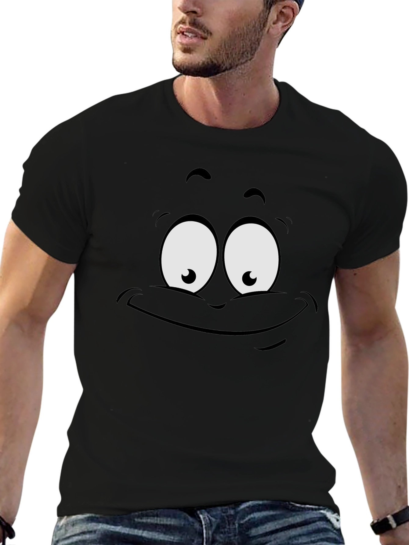 Funny Face Graphic Black T-Shirt