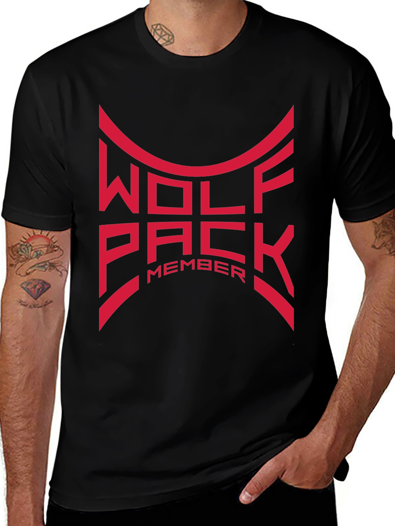 Wolfpack Member Graphic T-Shirt - Black