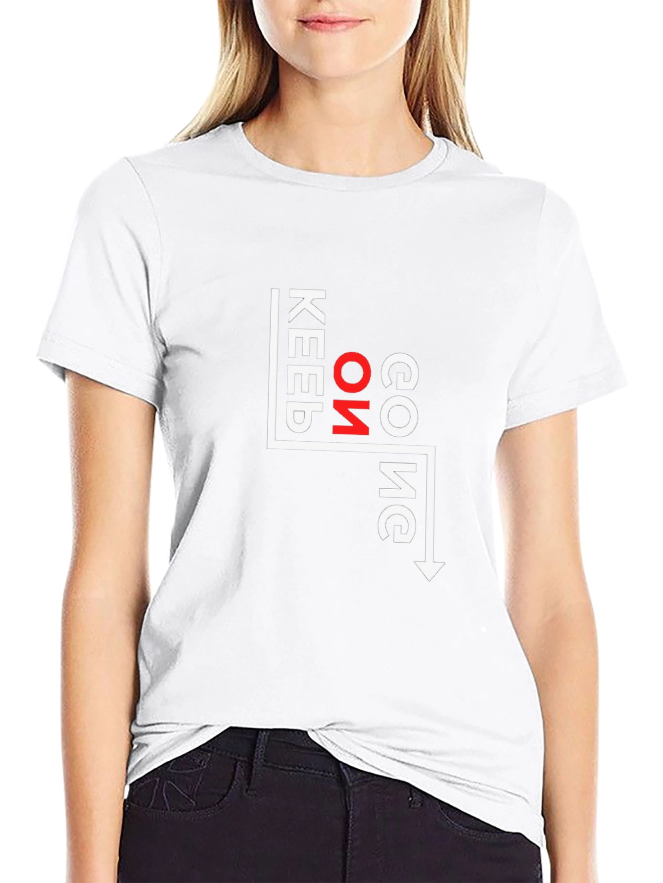 Keep On Going Graphic Tee - Motivational Arrow Design