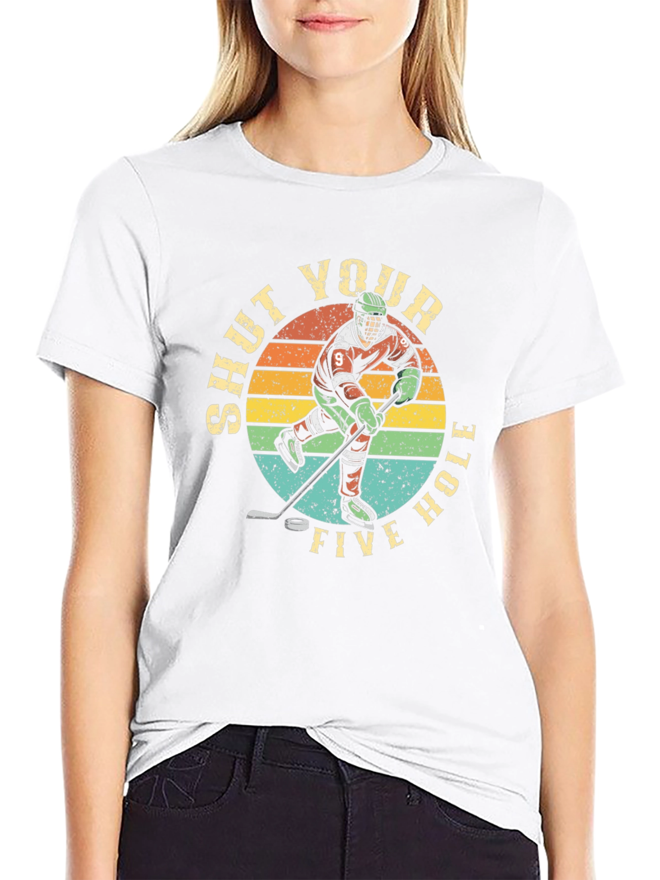 Shut Your Five Hole Hockey Graphic T-Shirt