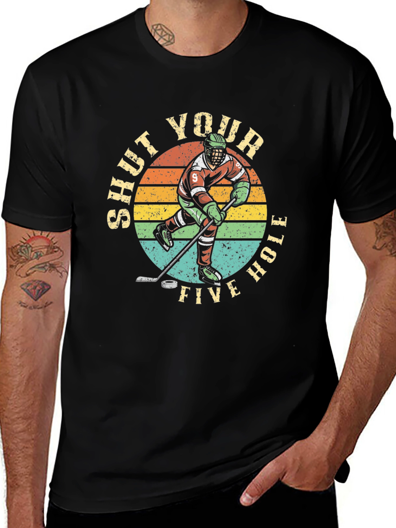 Shut Your Five Hole Hockey Graphic T-Shirt