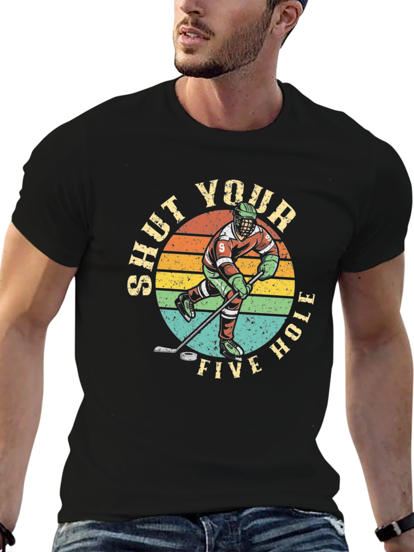 Shut Your Five Hole Hockey Graphic T-Shirt