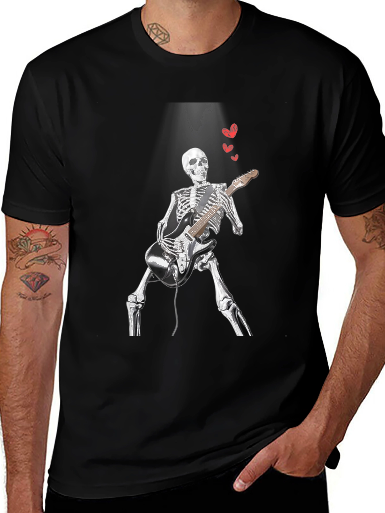 Skeleton Guitarist Graphic Tee - Rock On!
