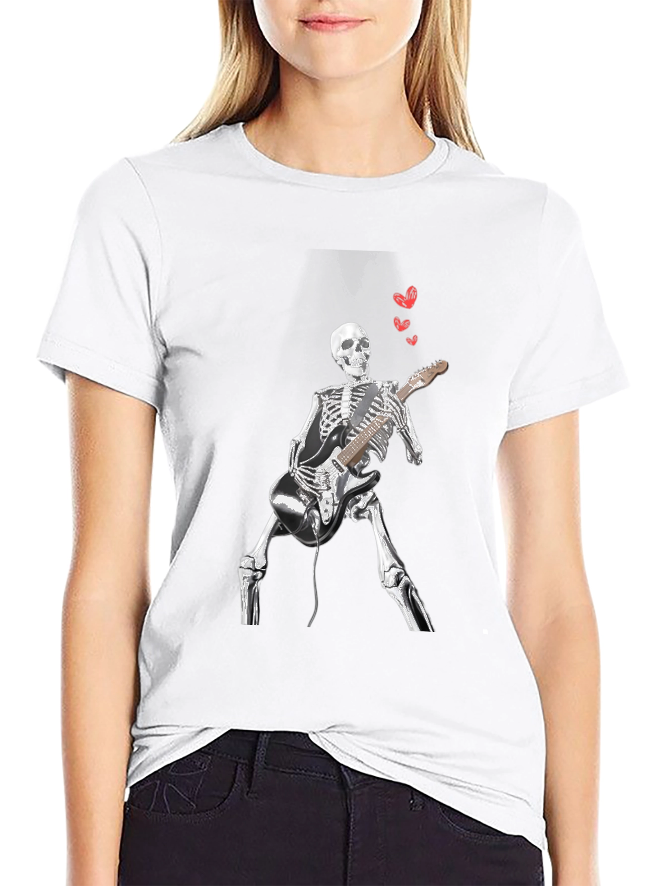 Skeleton Guitarist Graphic Tee - Rock On!