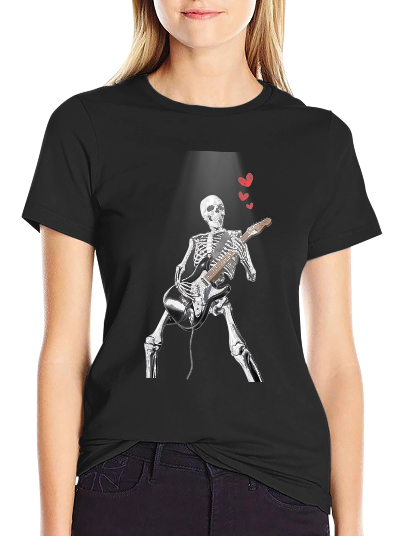 Skeleton Guitarist Graphic Tee - Rock On!