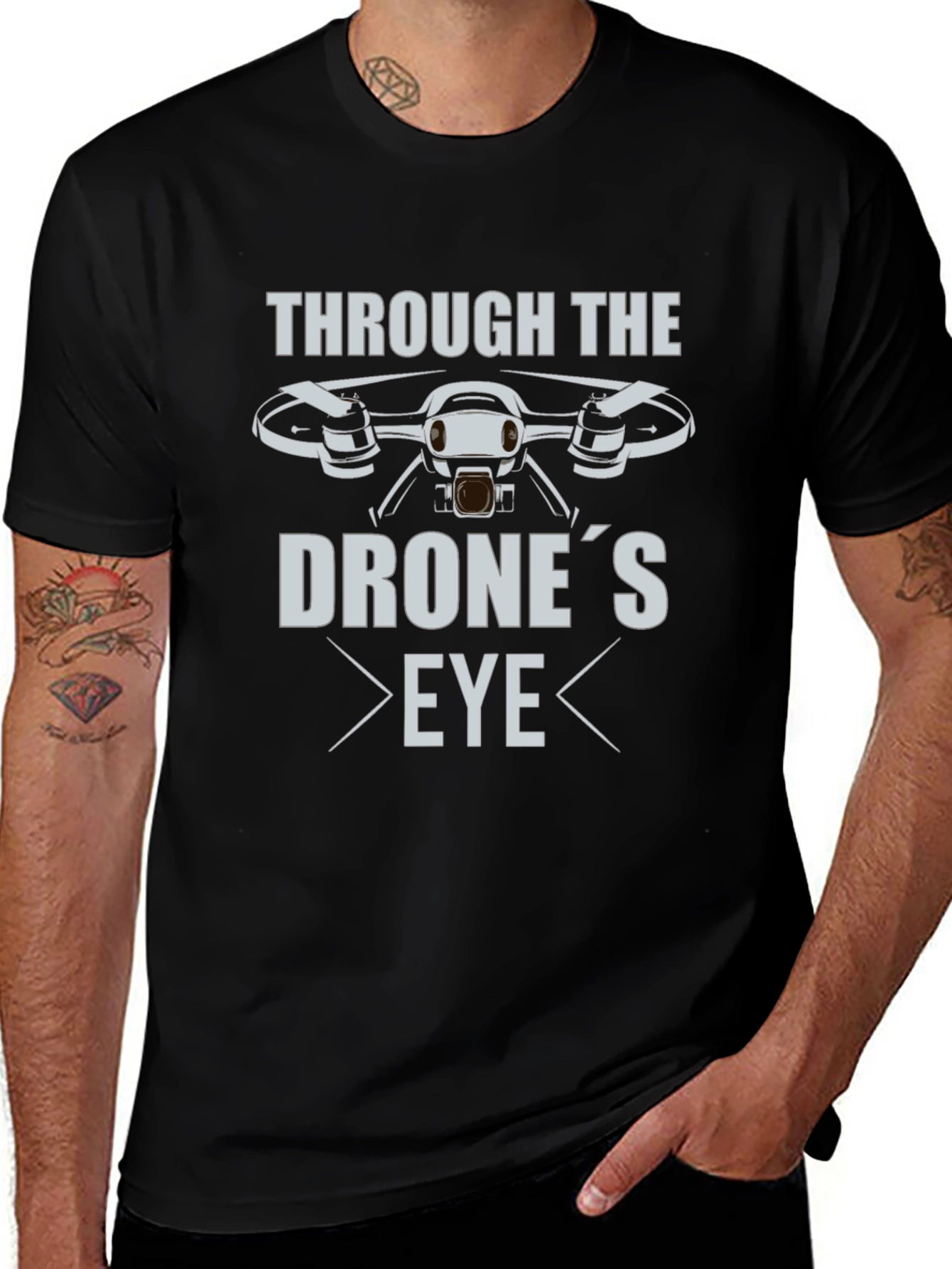 Drones Eye View Black T-Shirt