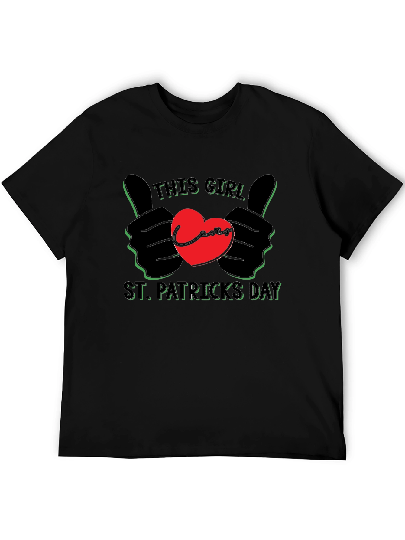 St. Patricks Day Girl T-Shirt - Black