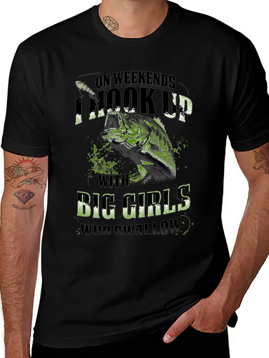 Hook Up Big Girls Fishing T-Shirt