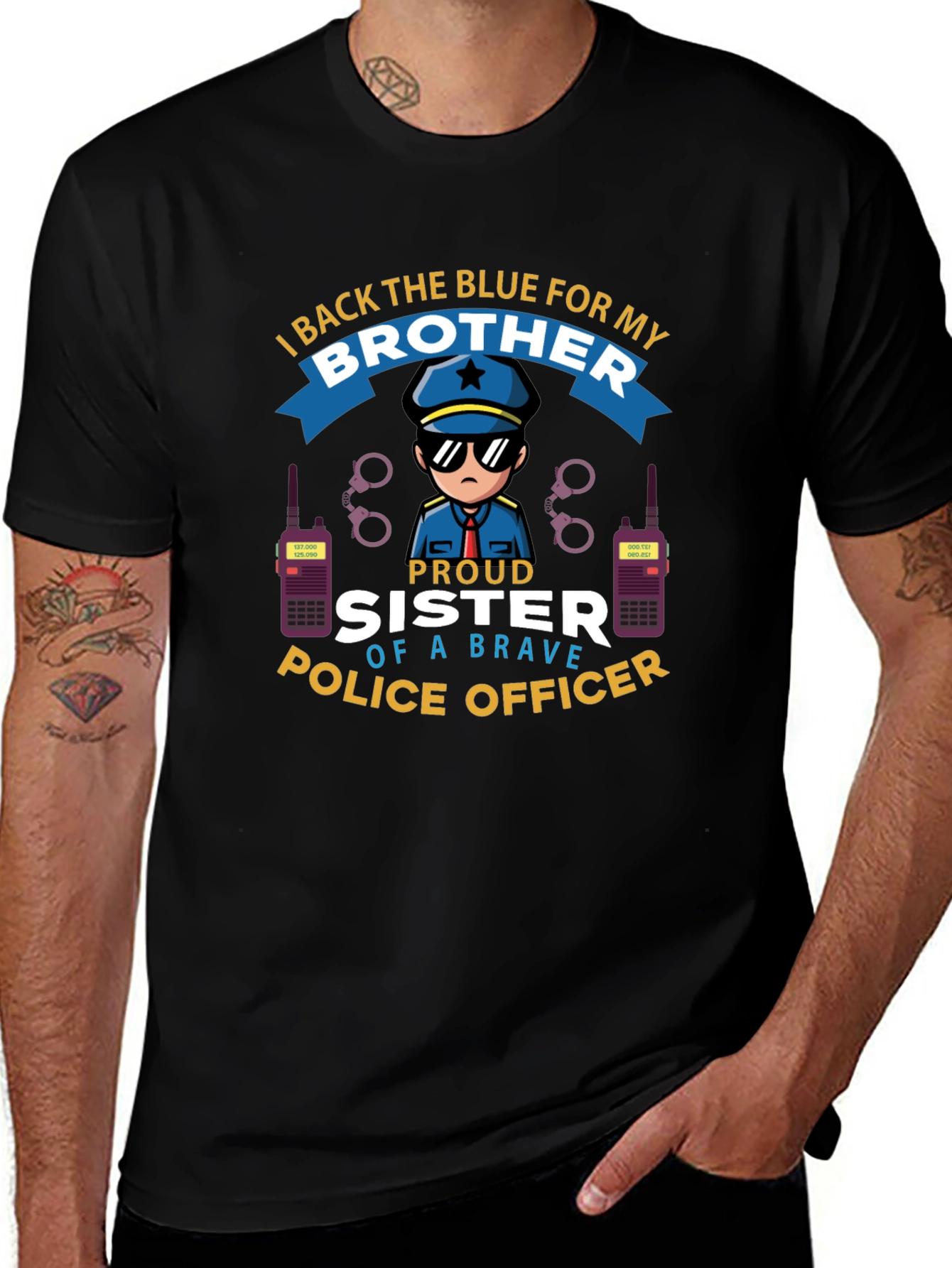 Proud Sister of a Brave Police Officer T-Shirt