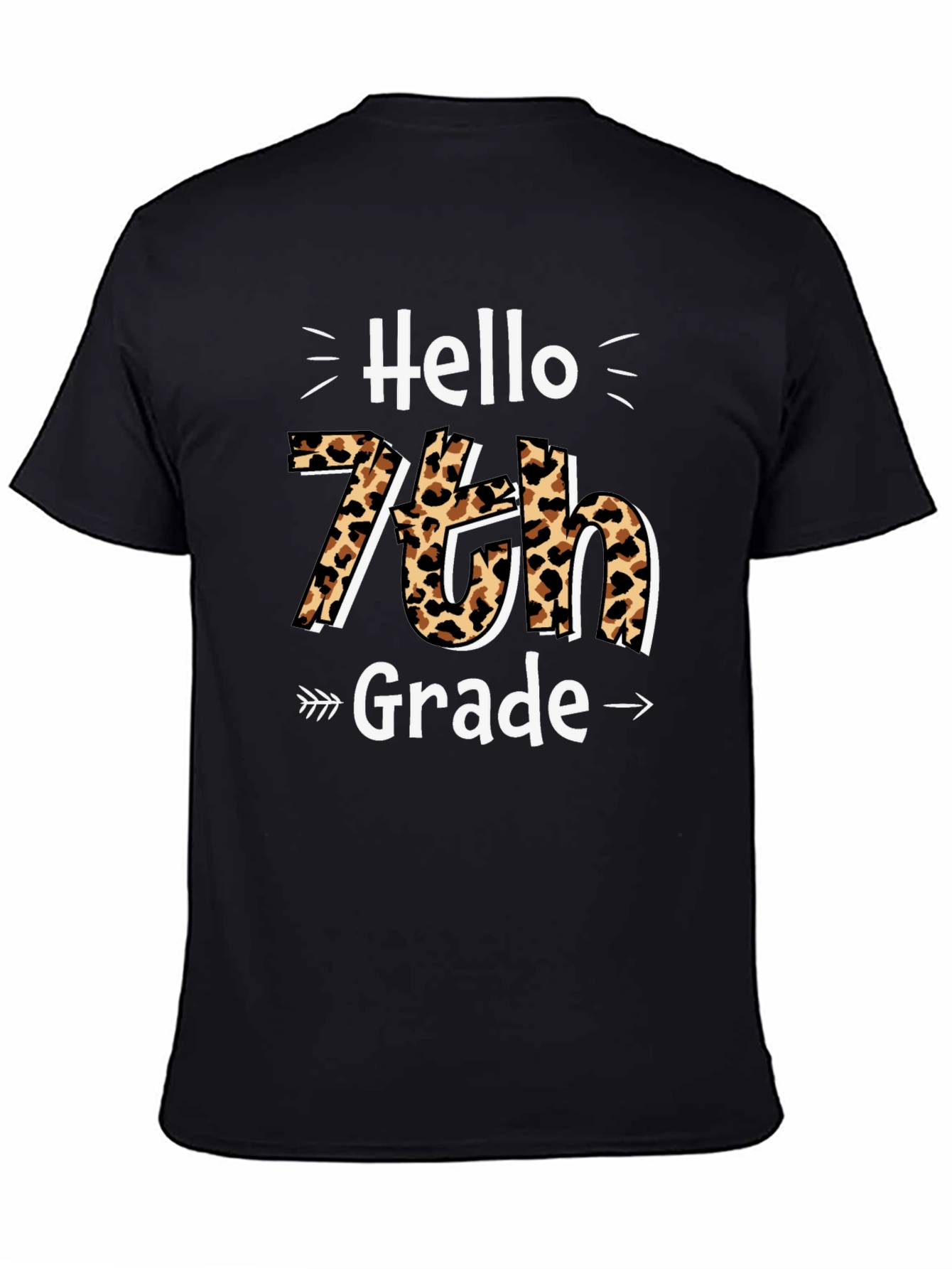 Hello 7th Grade Leopard Print T-Shirt