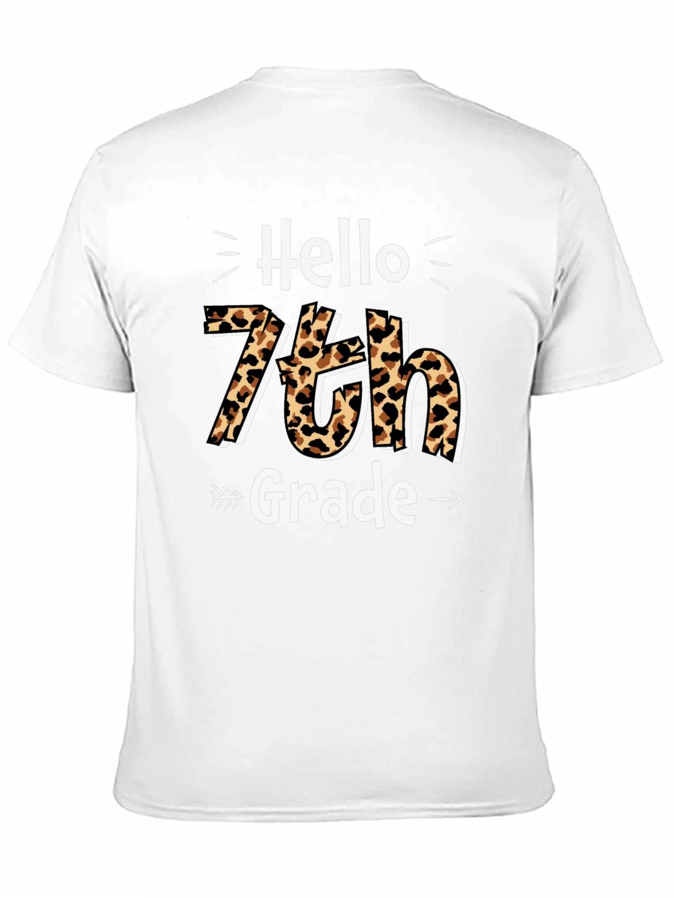 Hello 7th Grade Leopard Print T-Shirt