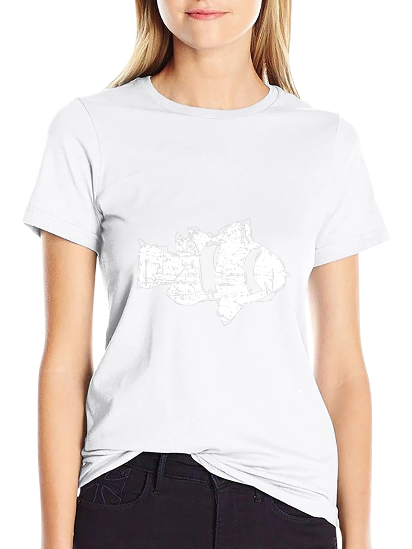 Clownfish Graphic Tee - Distressed Style - Black