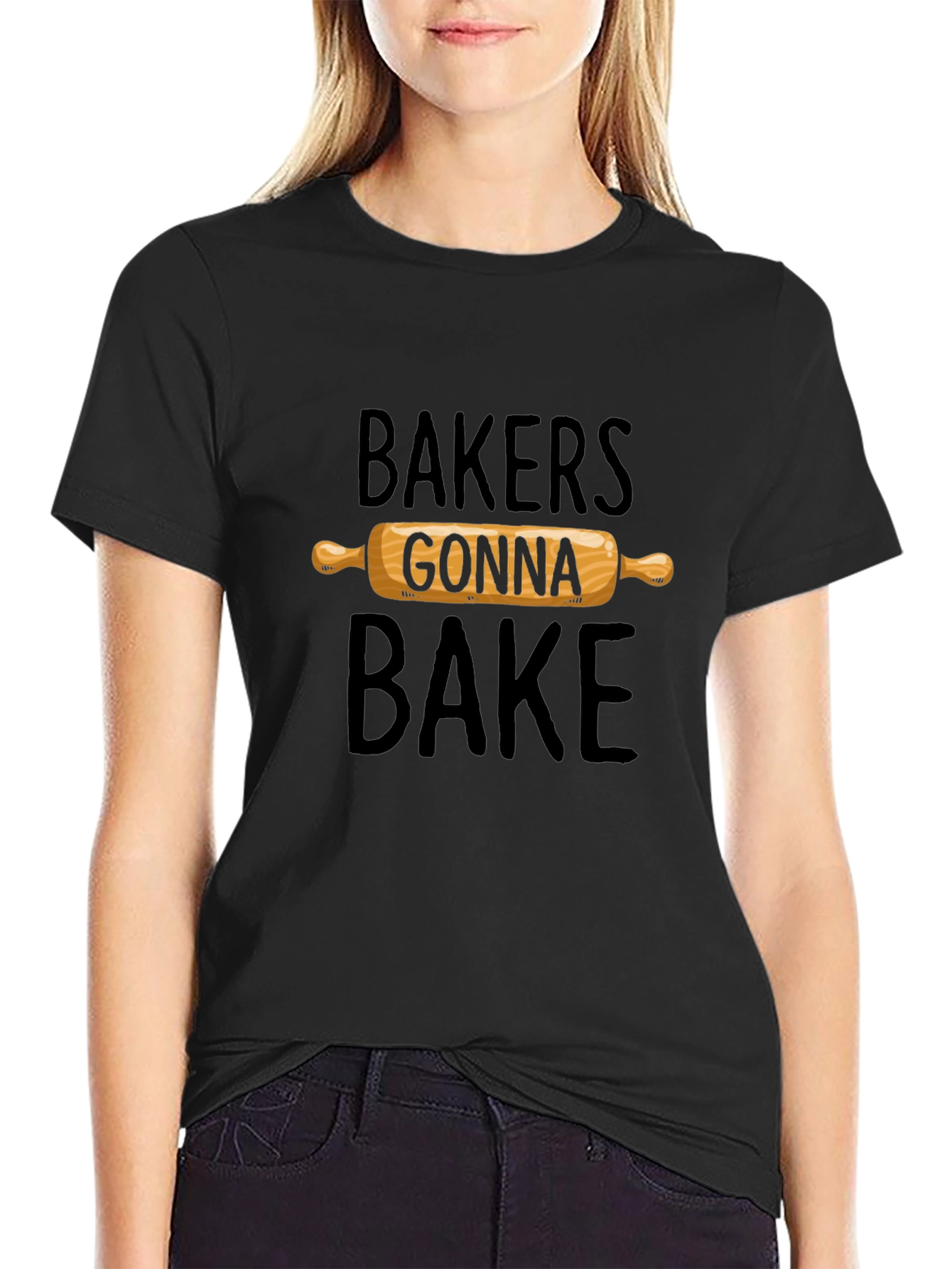 Bakers Gonna Bake Graphic Tee - Rolling Pin Design
