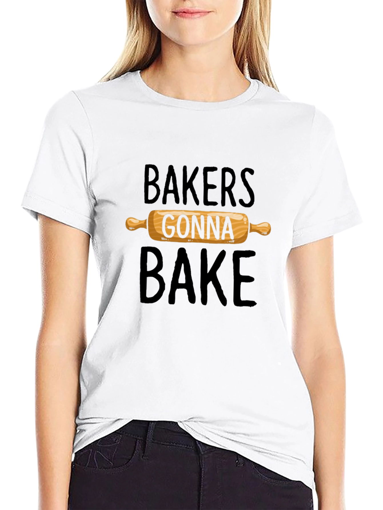 Bakers Gonna Bake Graphic Tee - Rolling Pin Design