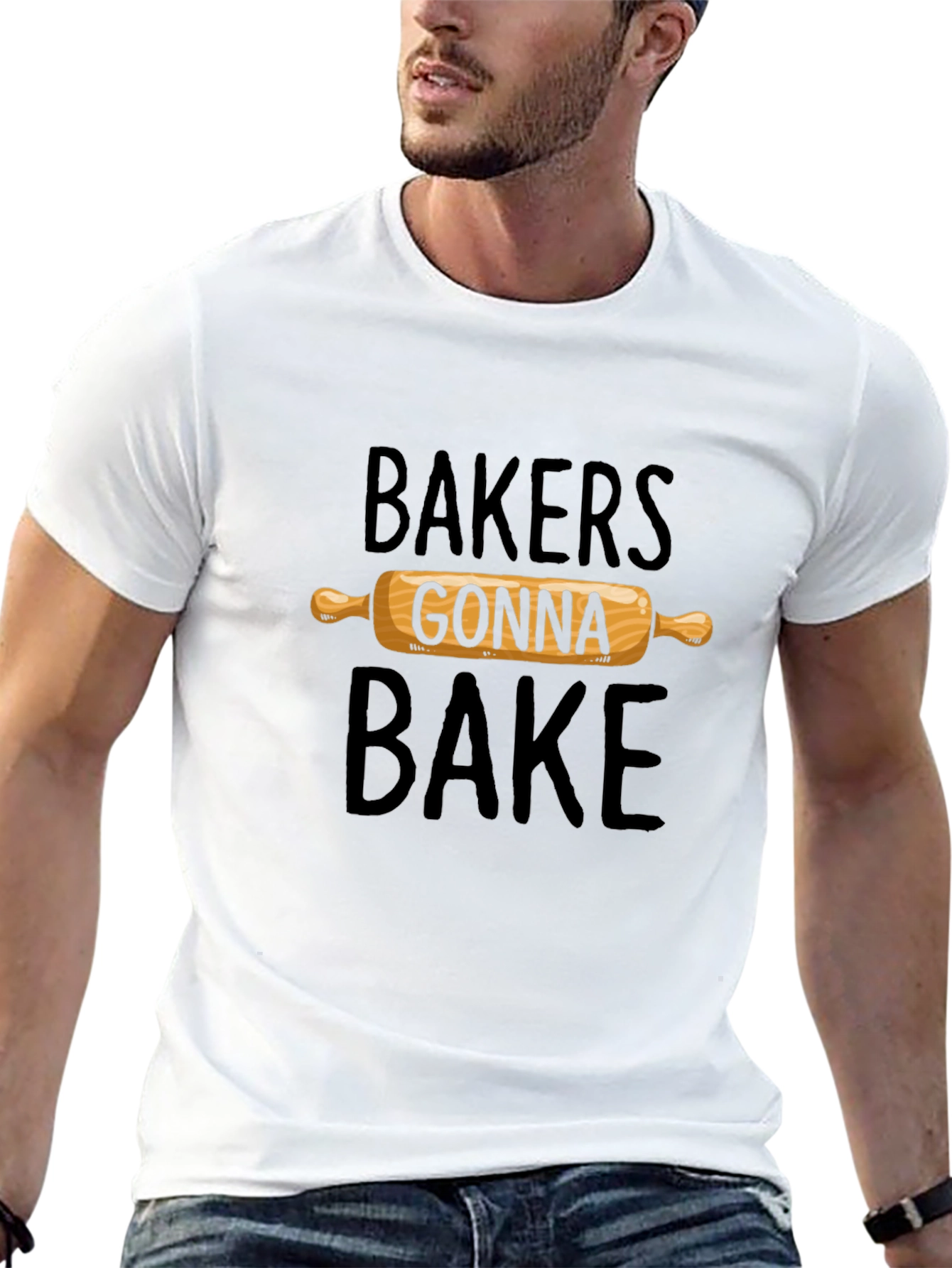 Bakers Gonna Bake Graphic Tee - Rolling Pin Design