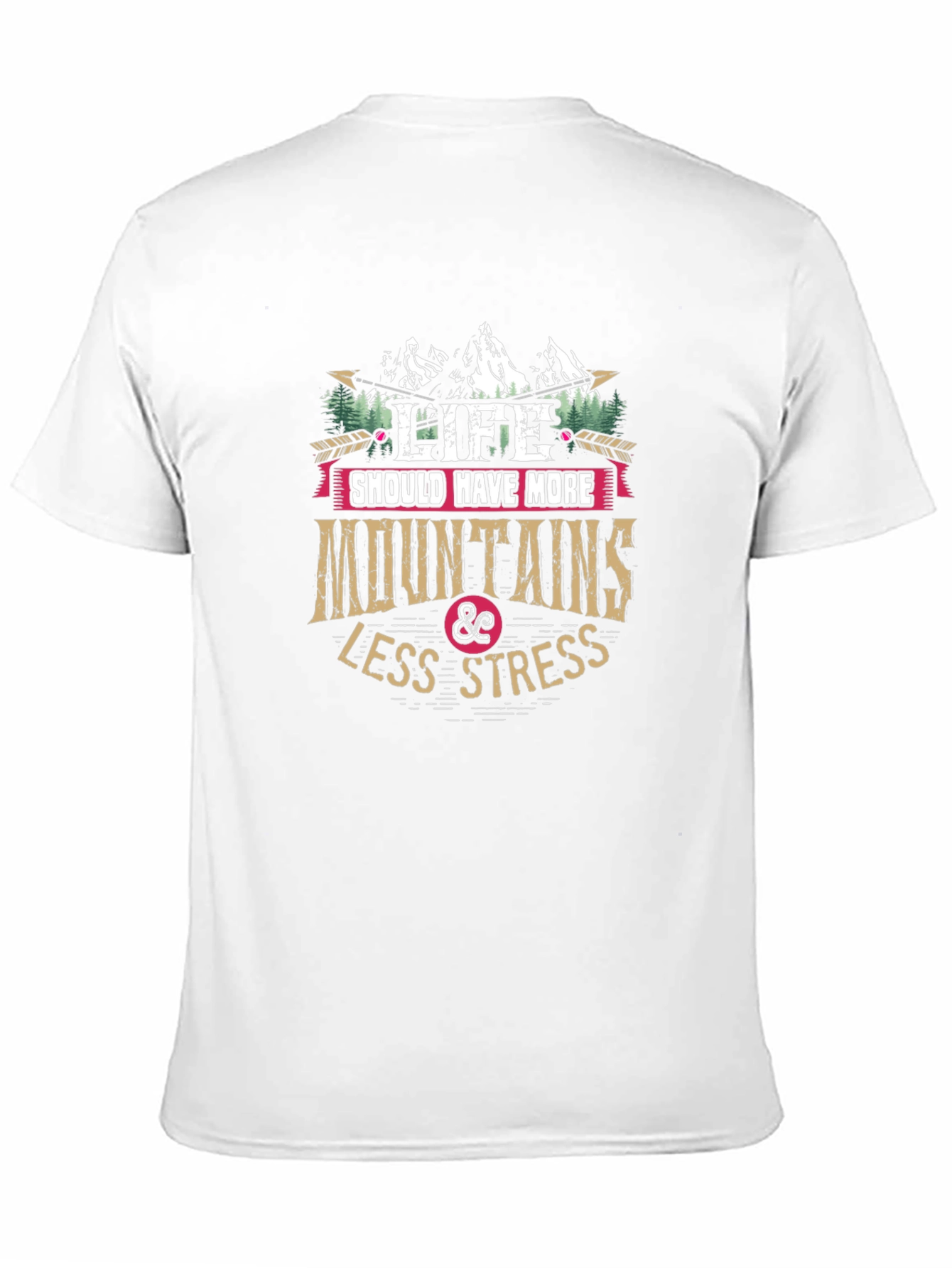 Mountains & Less Stress Graphic T-Shirt