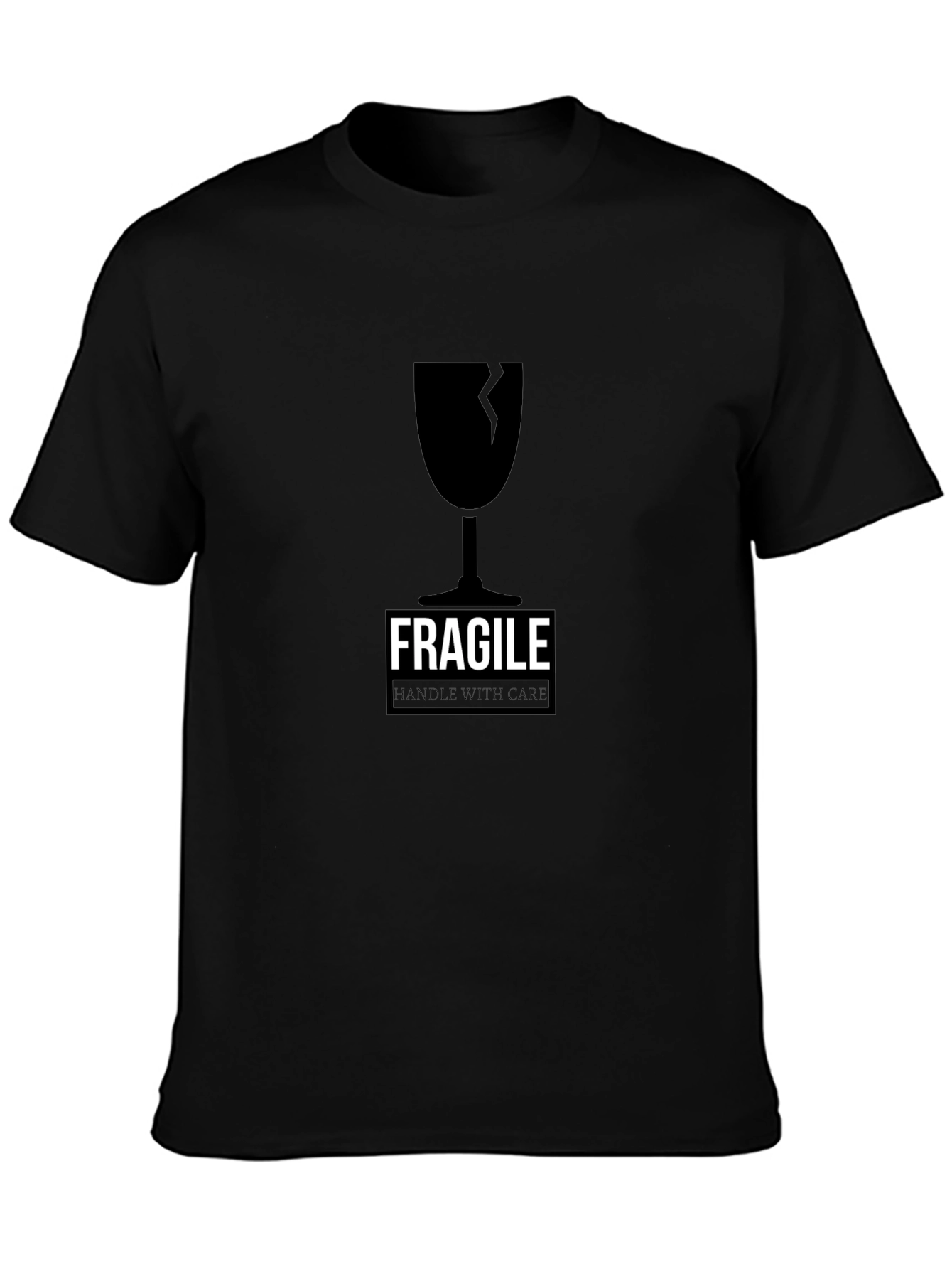Fragile Handle With Care Graphic Tee - Black