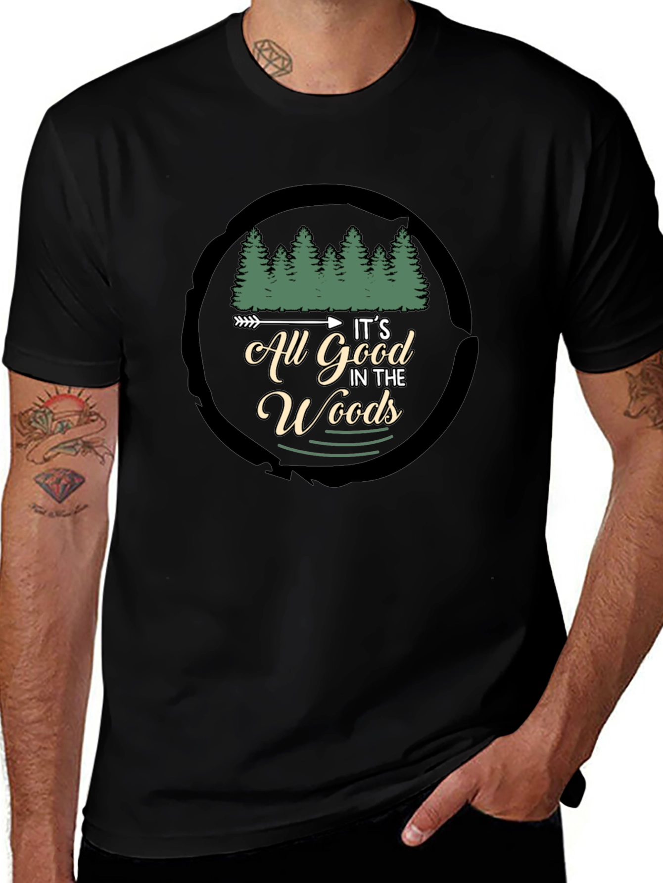 Its All Good in the Woods Black T-Shirt
