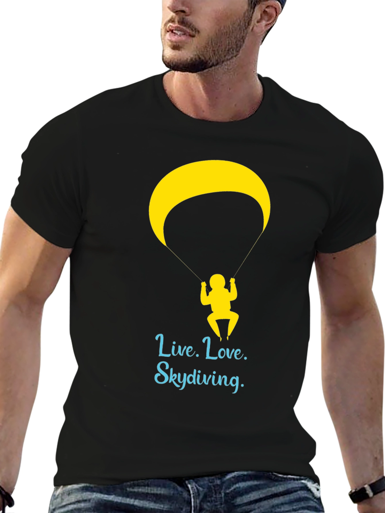 Live Love Skydiving Graphic Tee - Black