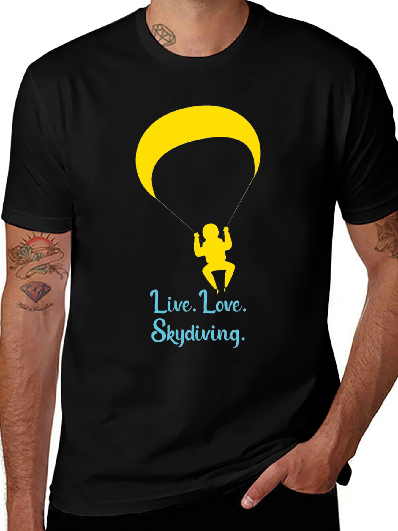 Live Love Skydiving Graphic Tee - Black