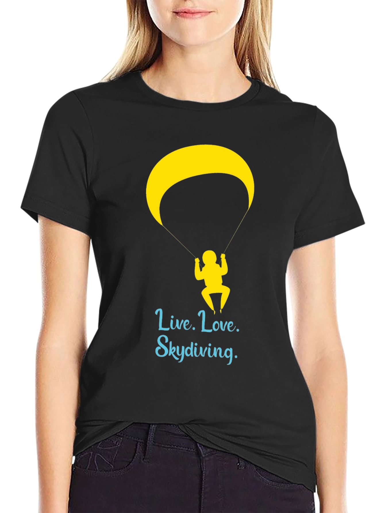 Live Love Skydiving Graphic Tee - Black