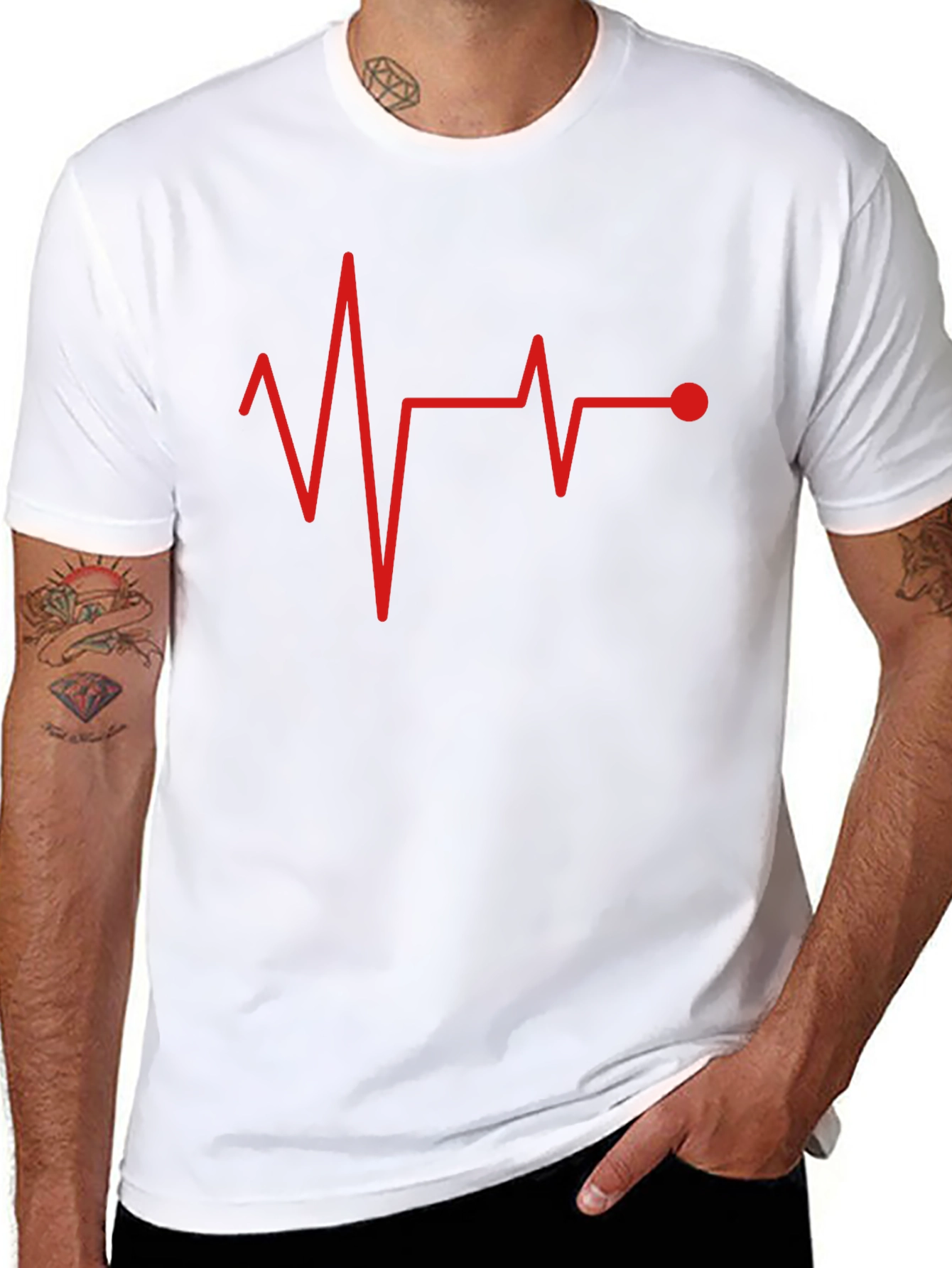 Heartbeat Pulse Black Graphic Tee