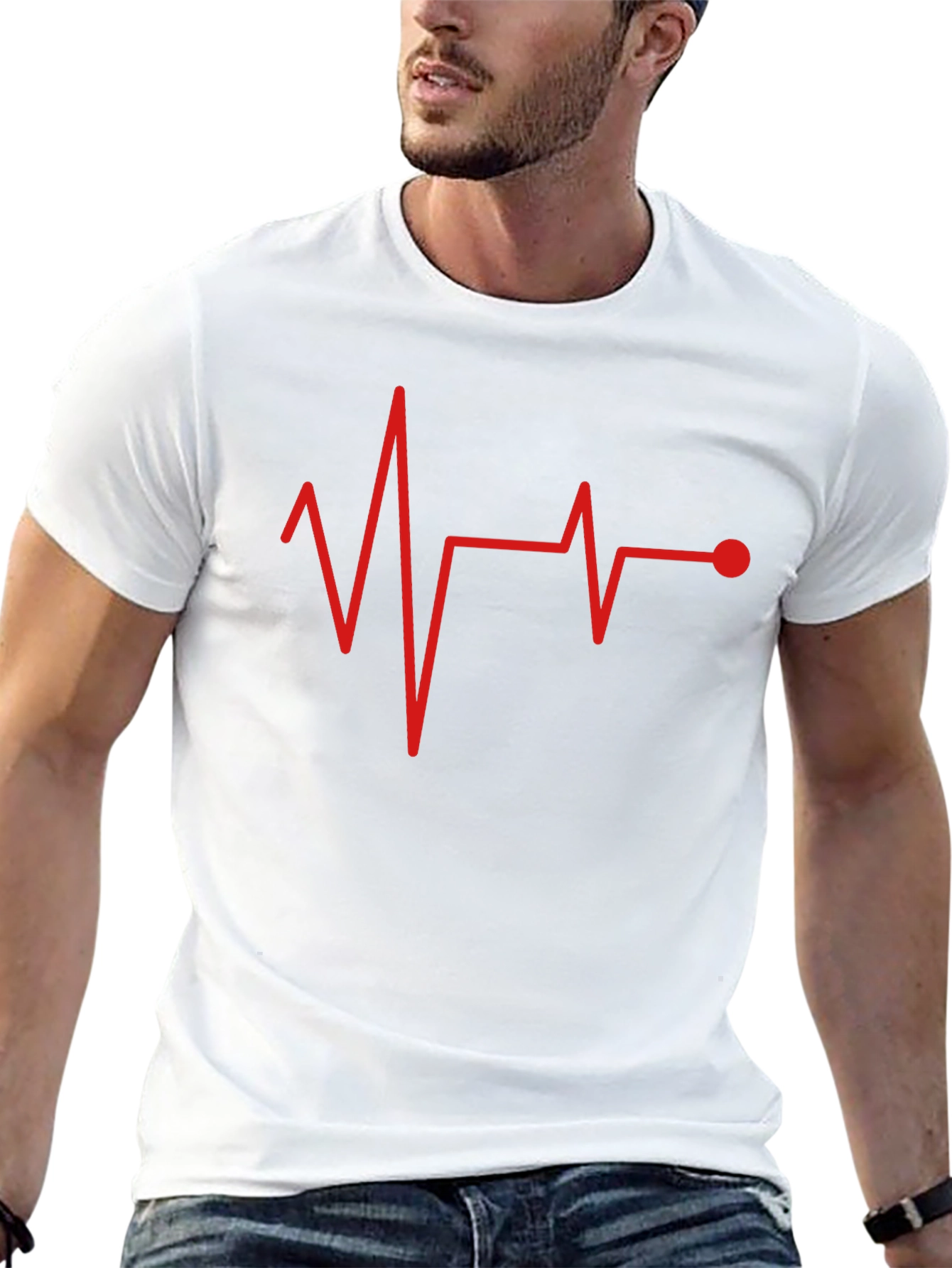 Heartbeat Pulse Black Graphic Tee