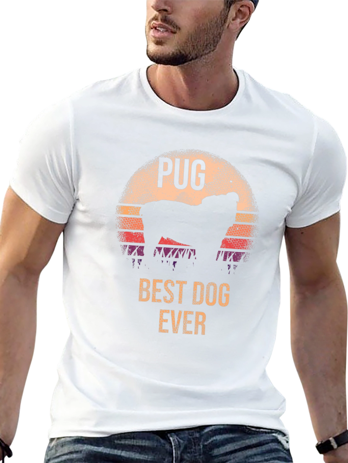 Pug Best Dog Ever Retro T-Shirt
