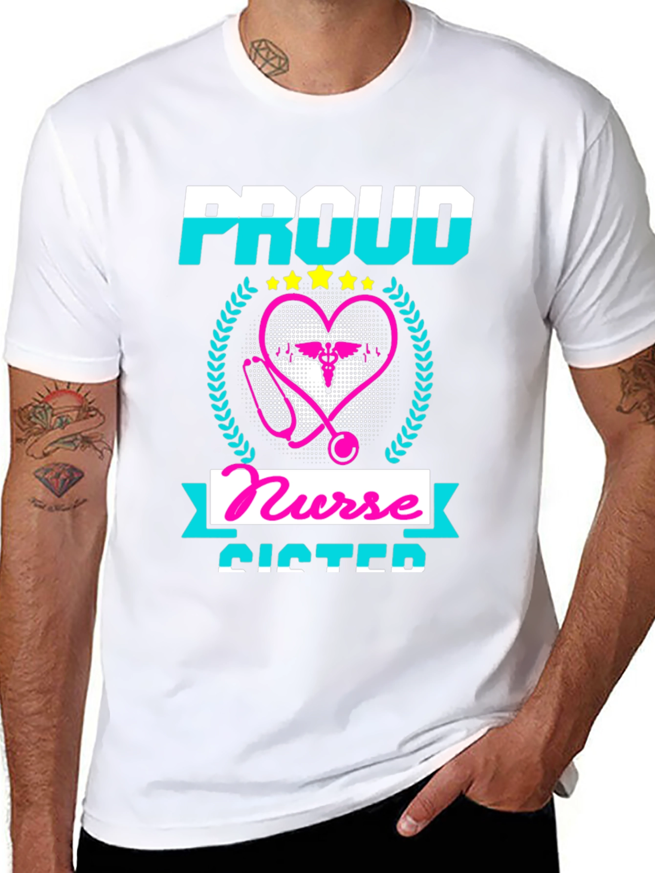 Proud Nurse Sister T-Shirt - Black