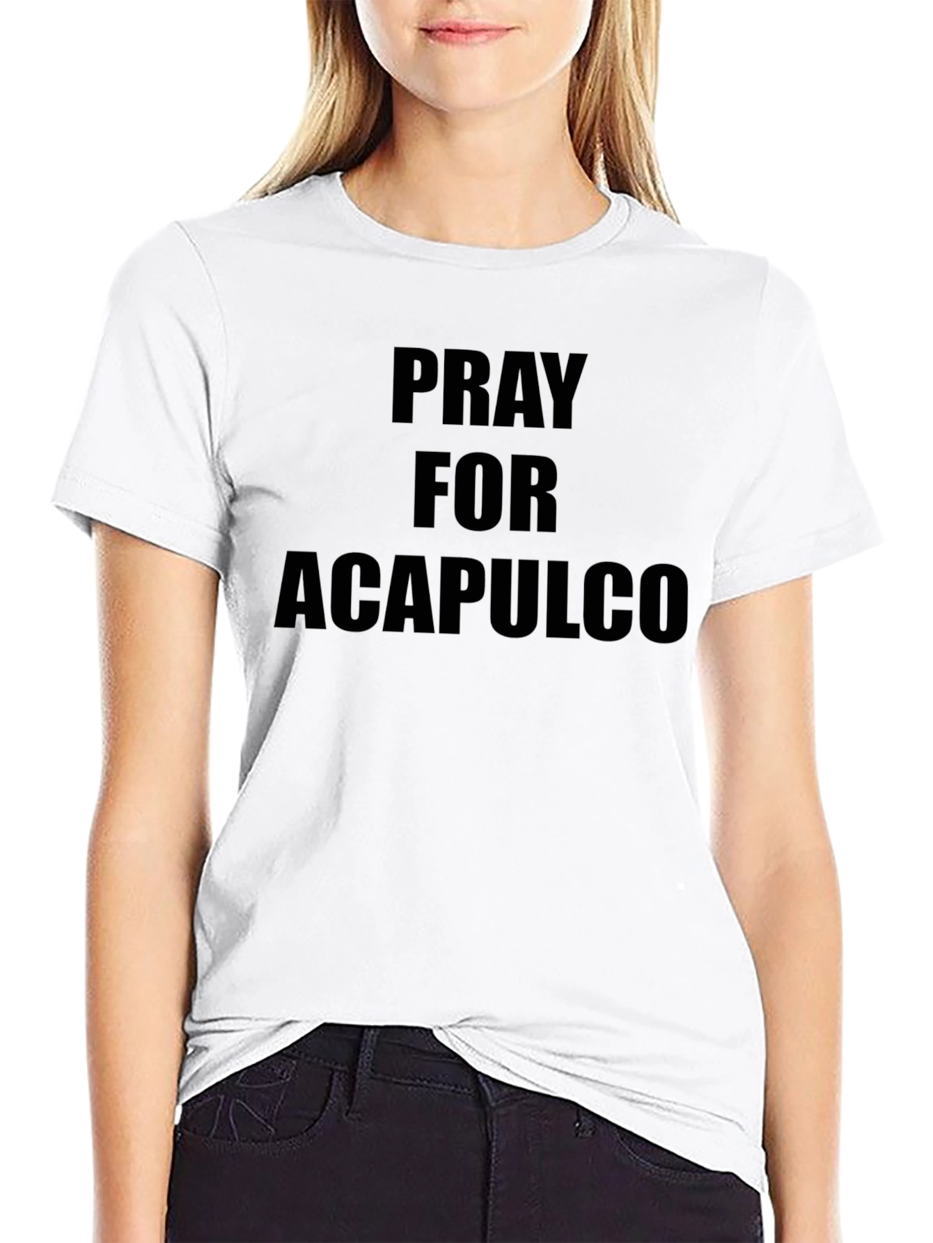 Pray for Acapulco Black Graphic Tee