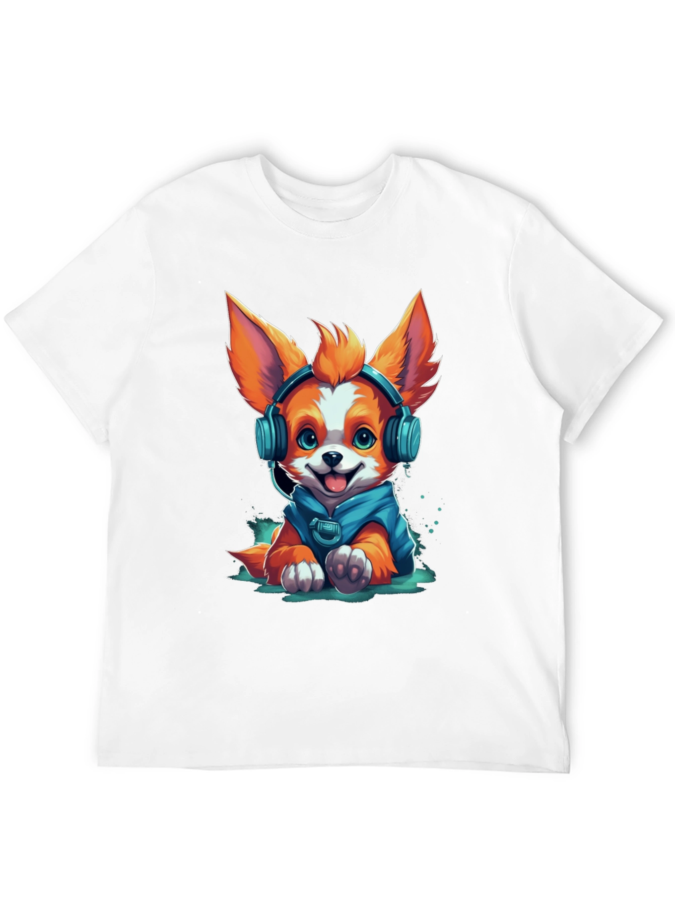 Dog in Headphones Graphic Tee