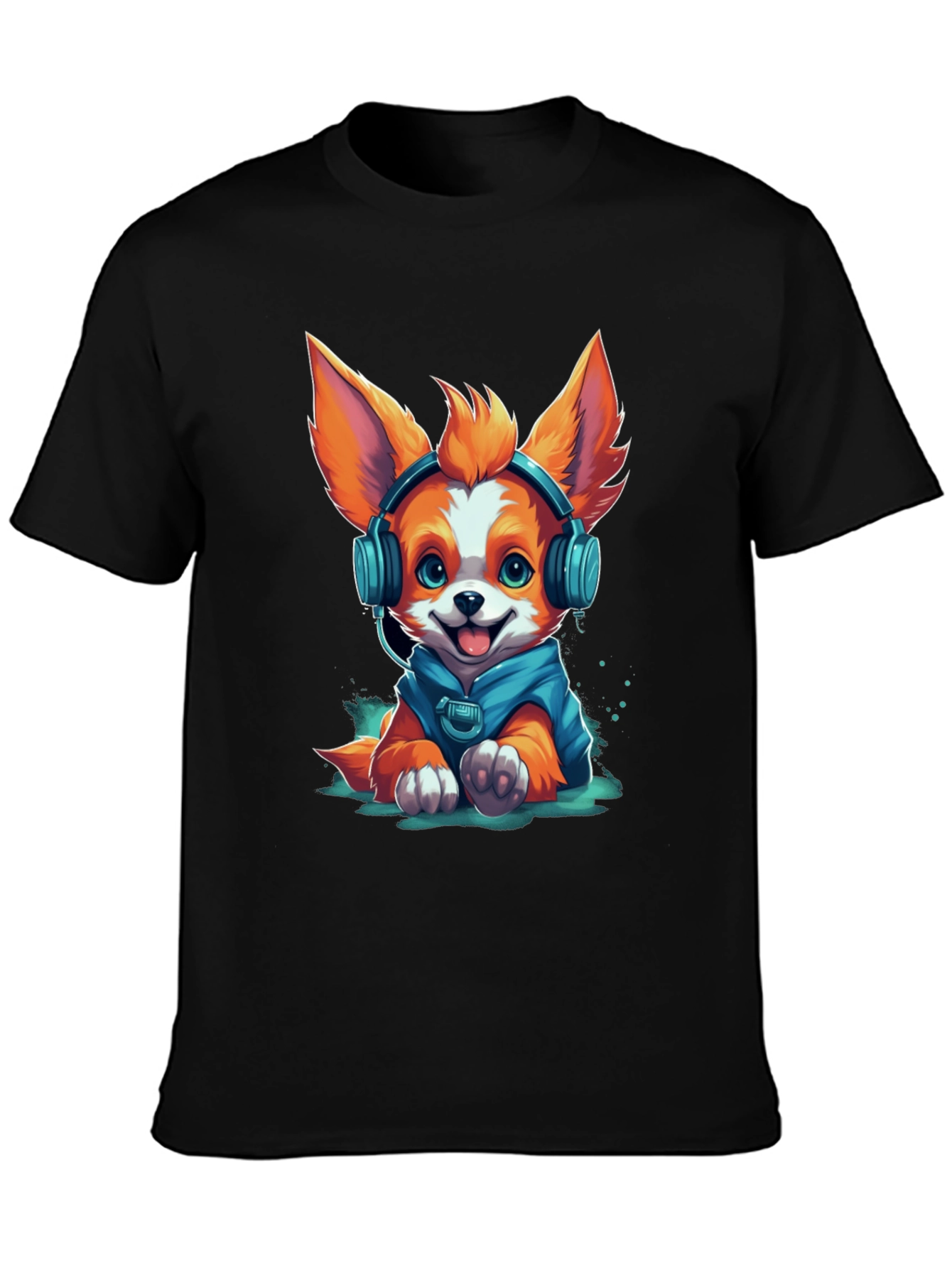 Dog in Headphones Graphic Tee
