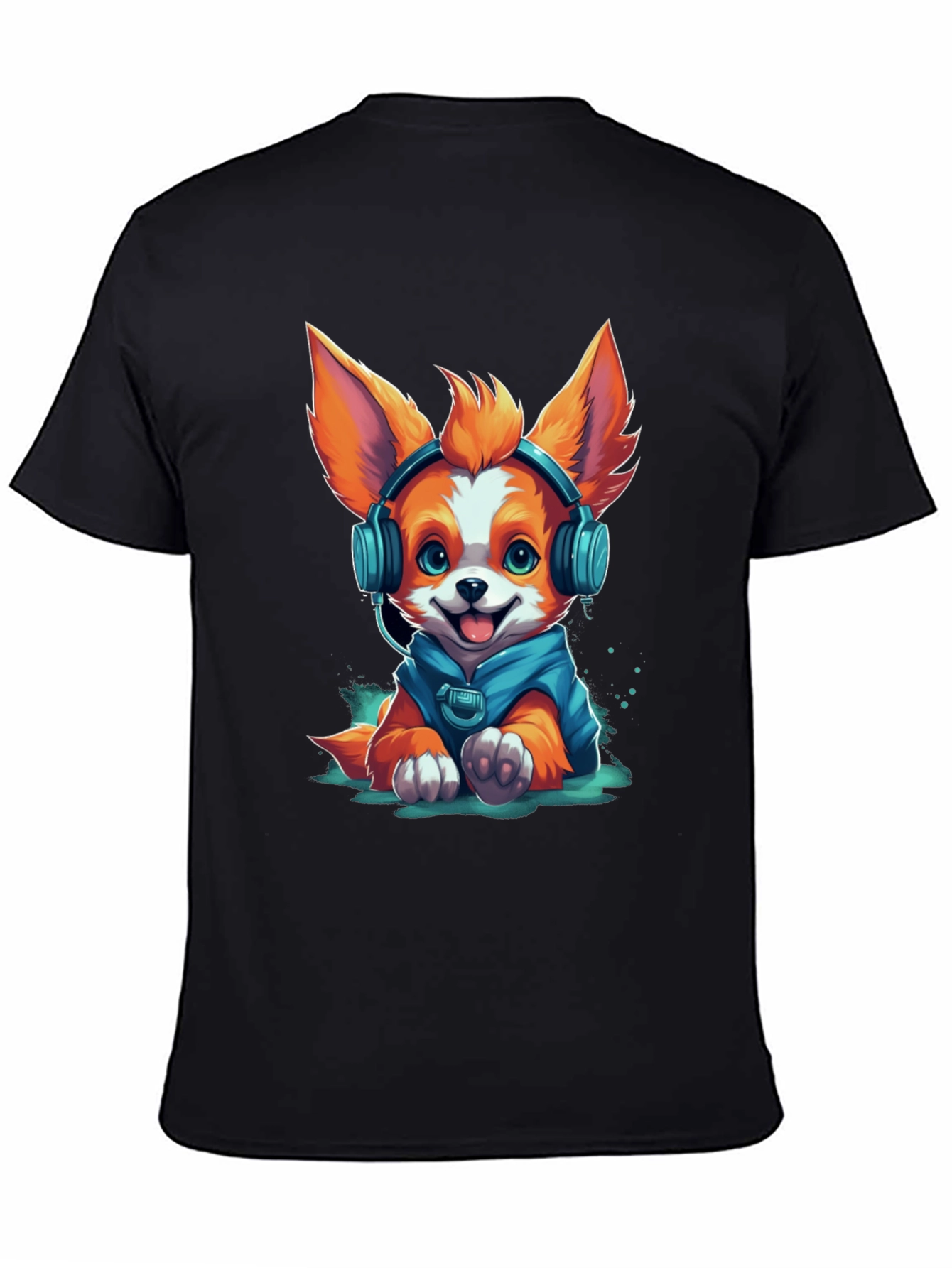 Dog in Headphones Graphic Tee