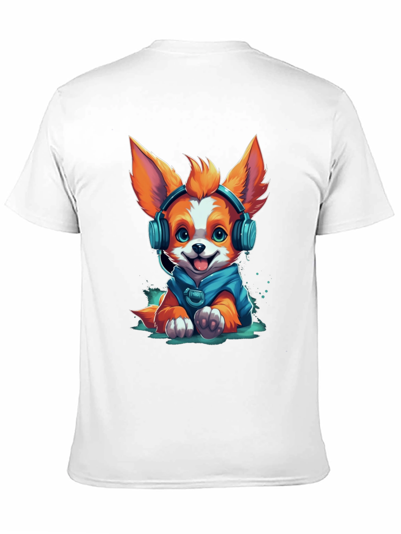 Dog in Headphones Graphic Tee