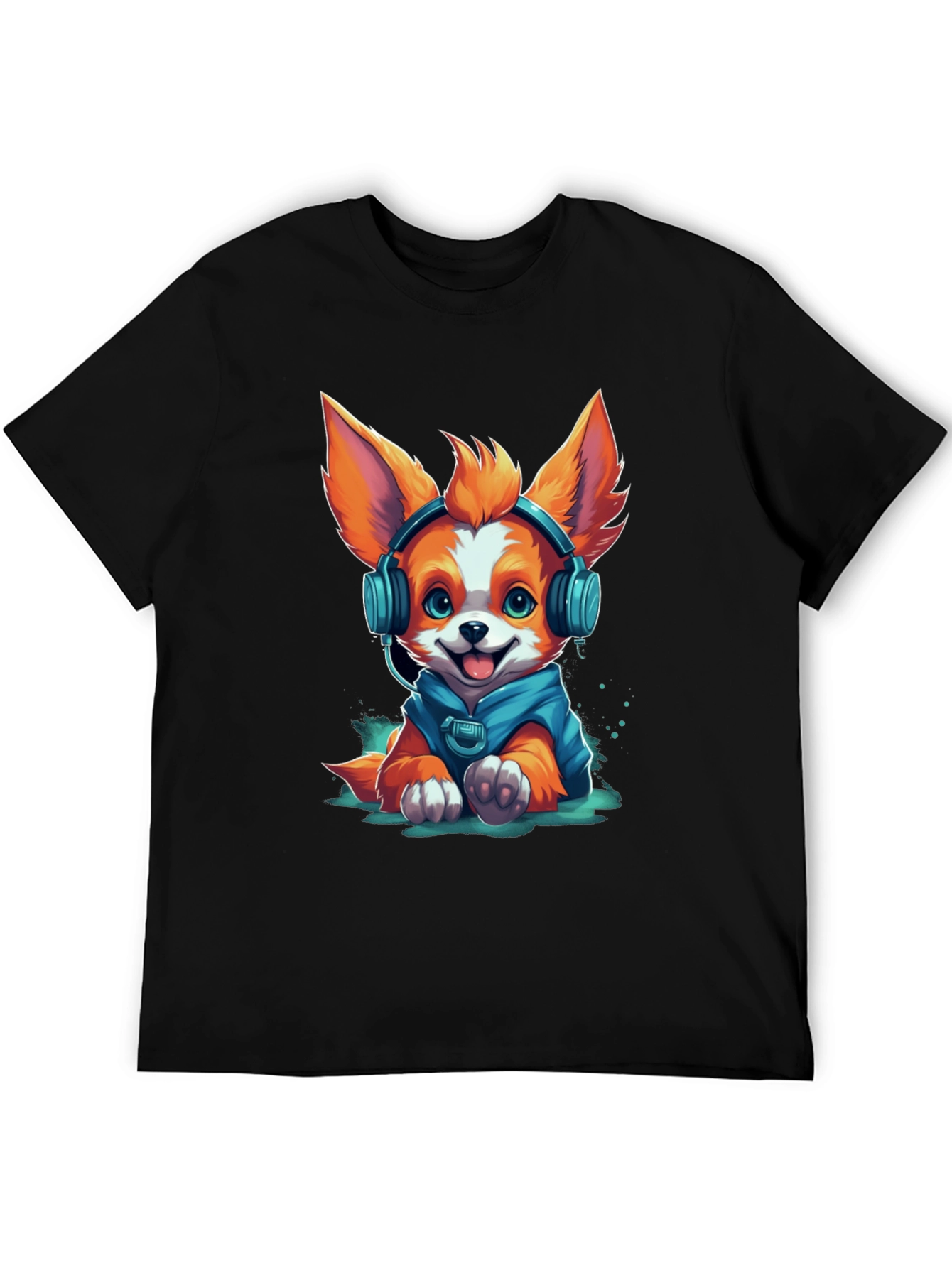 Dog in Headphones Graphic Tee