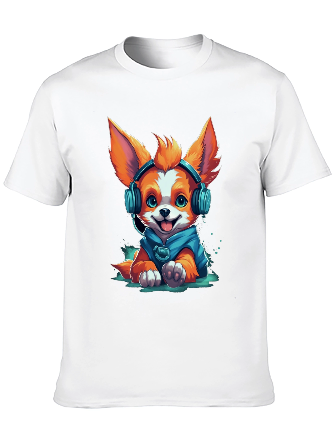 Dog in Headphones Graphic Tee