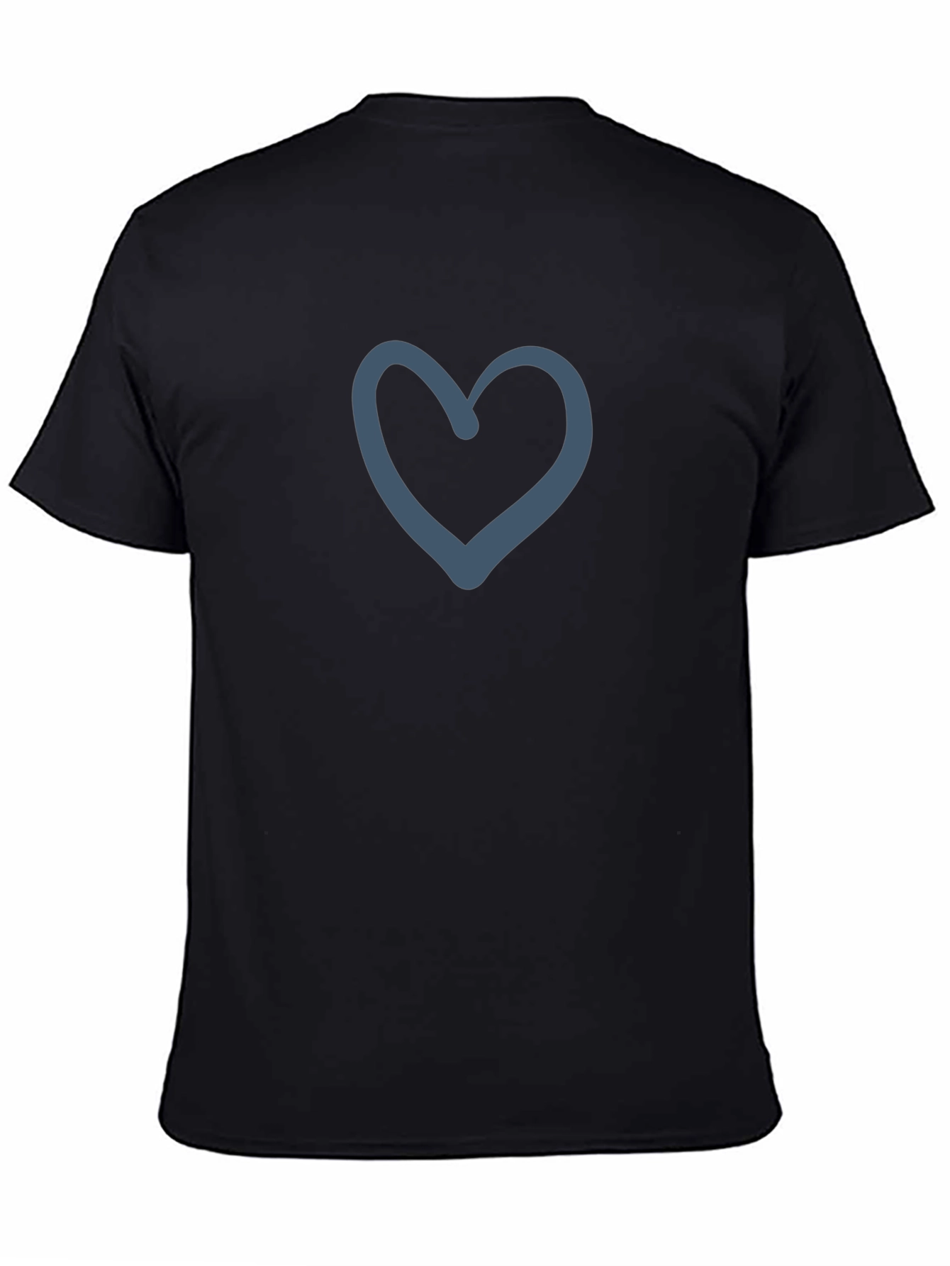 Heart Graphic Black T-Shirt Casual Style