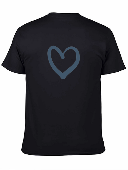 Heart Graphic Black T-Shirt Casual Style