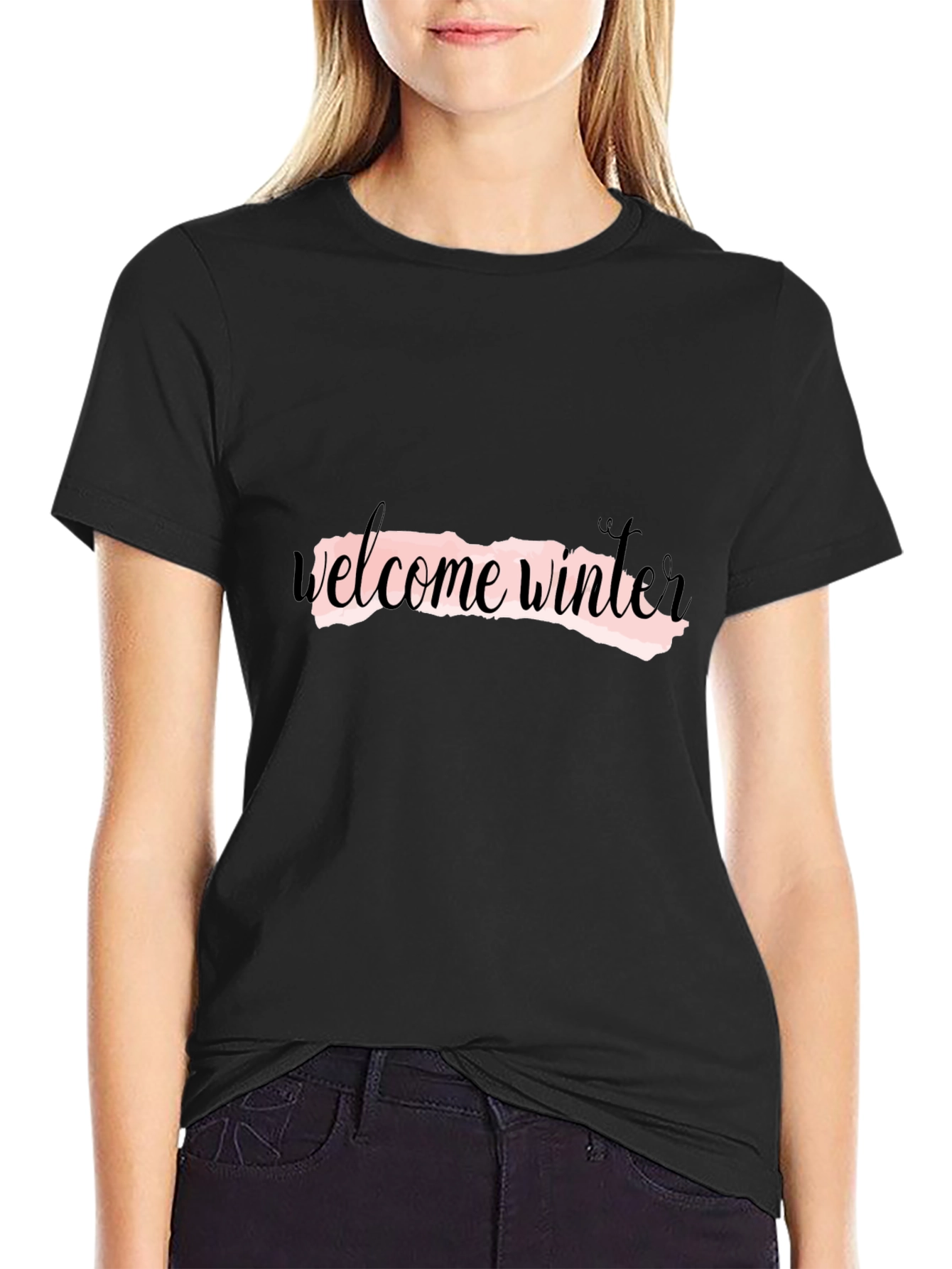 Welcome Winter Black Graphic Tee