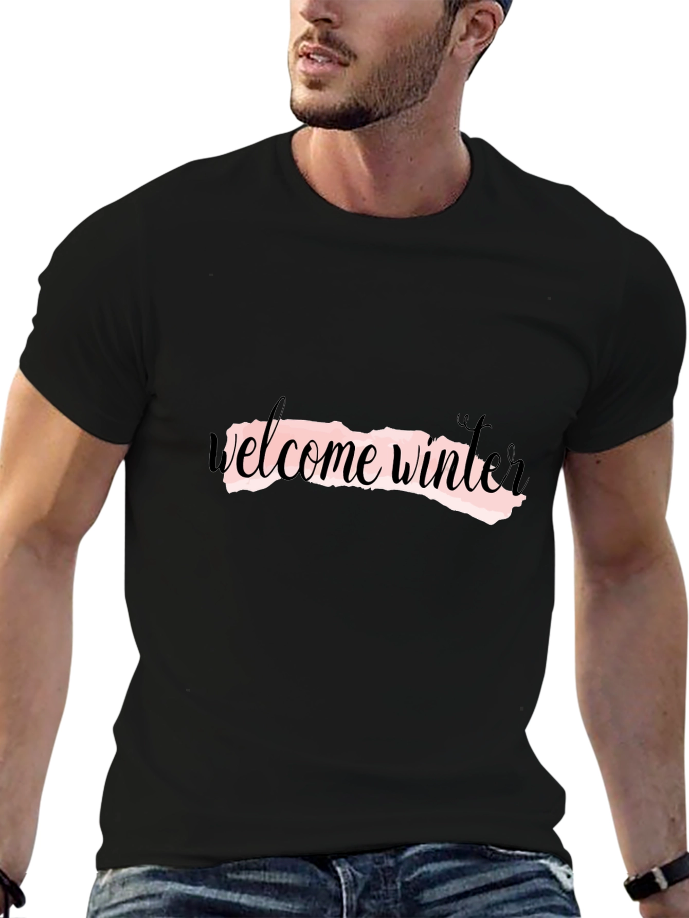 Welcome Winter Black Graphic Tee