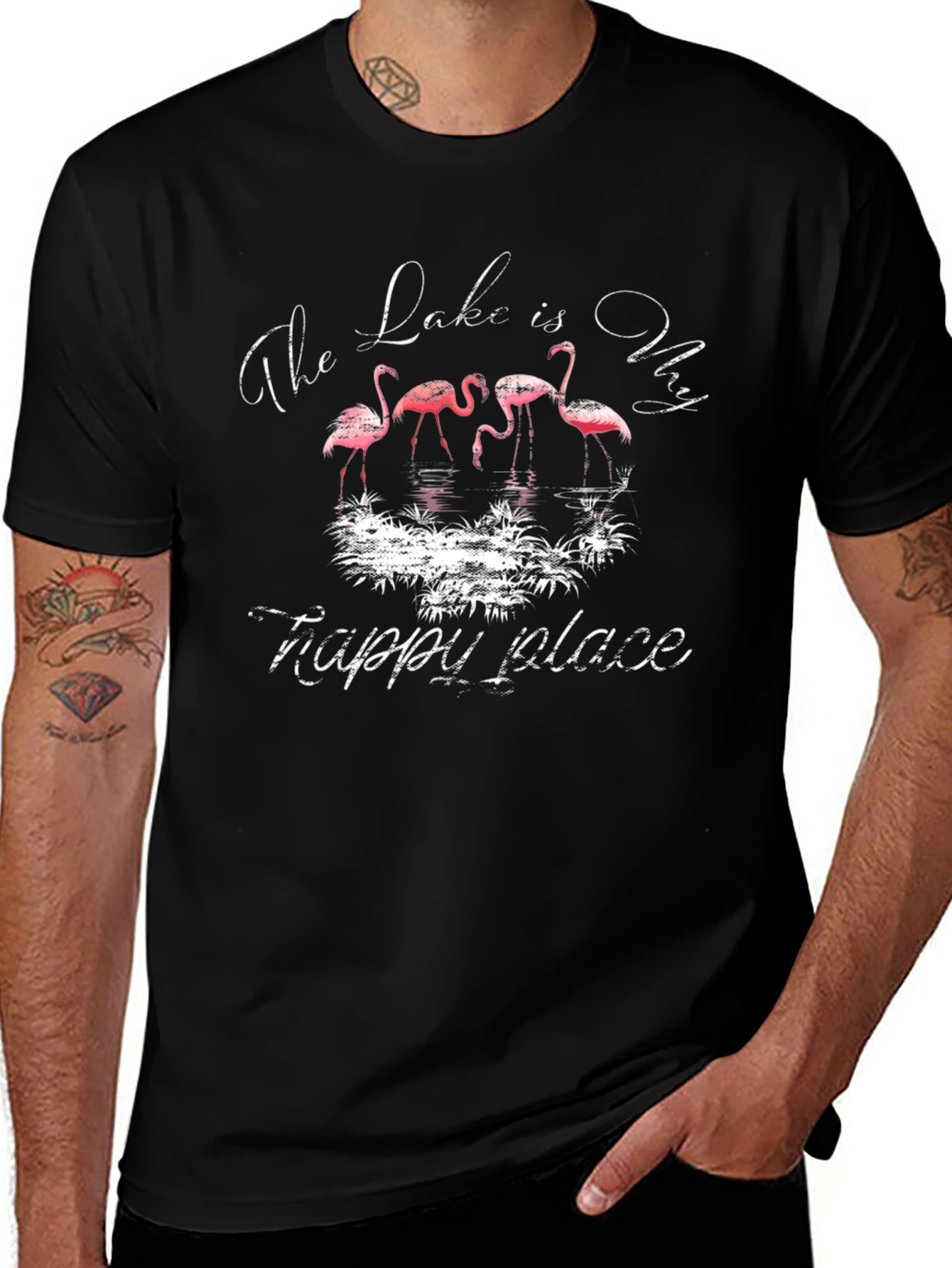 Flamingo Lake Graphic T-Shirt - Happy Place Tee