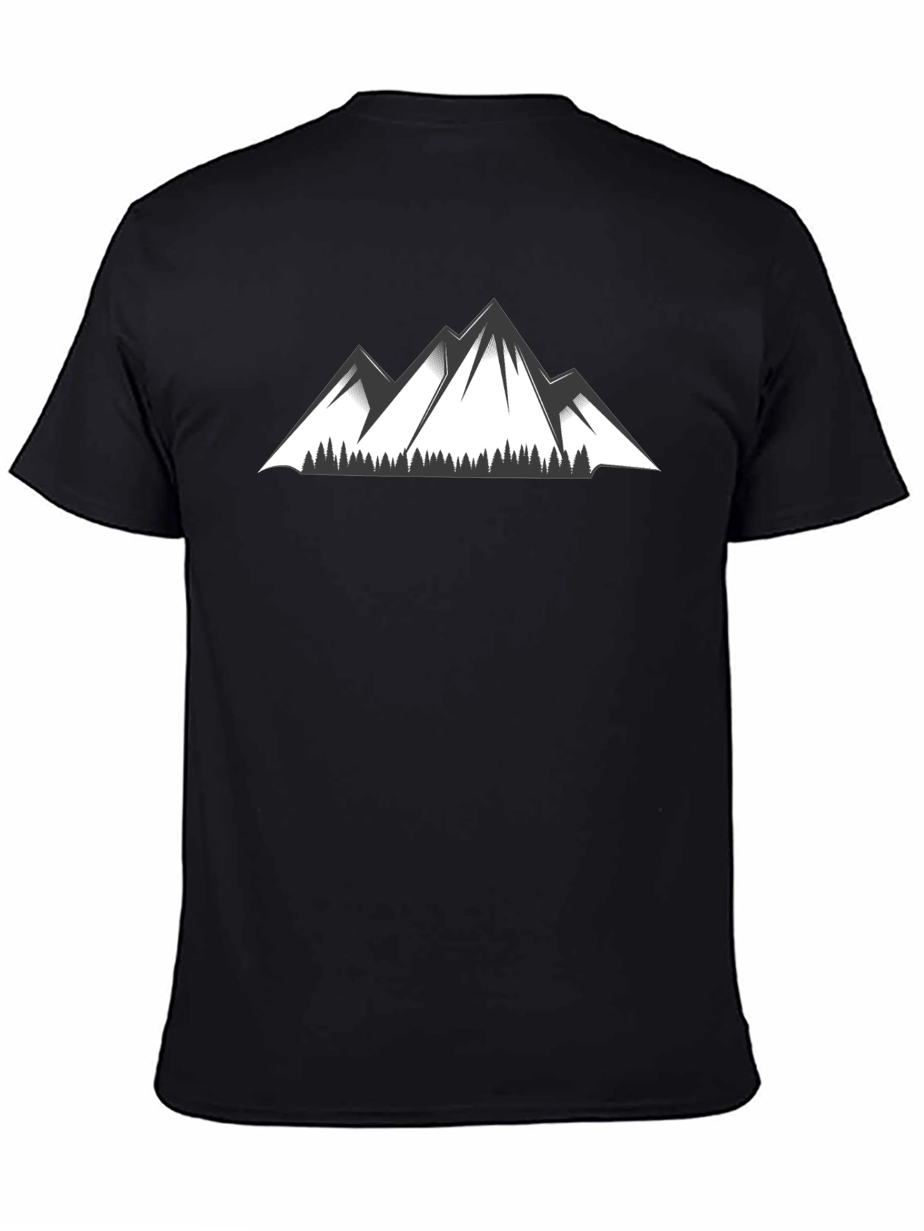Mountain Graphic Black Tee - Nature Inspired Style