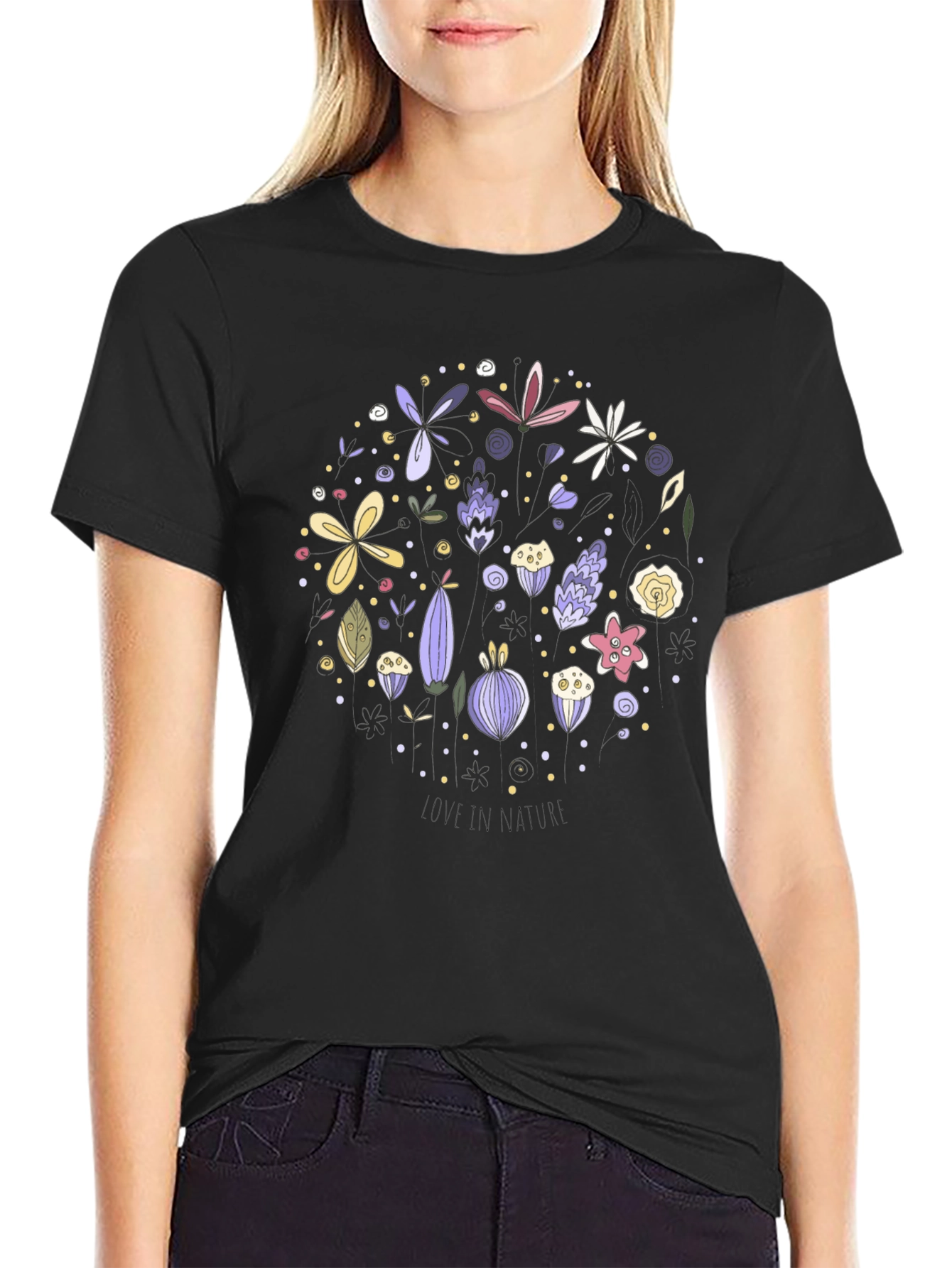 Nature Lover Black Cotton Tee