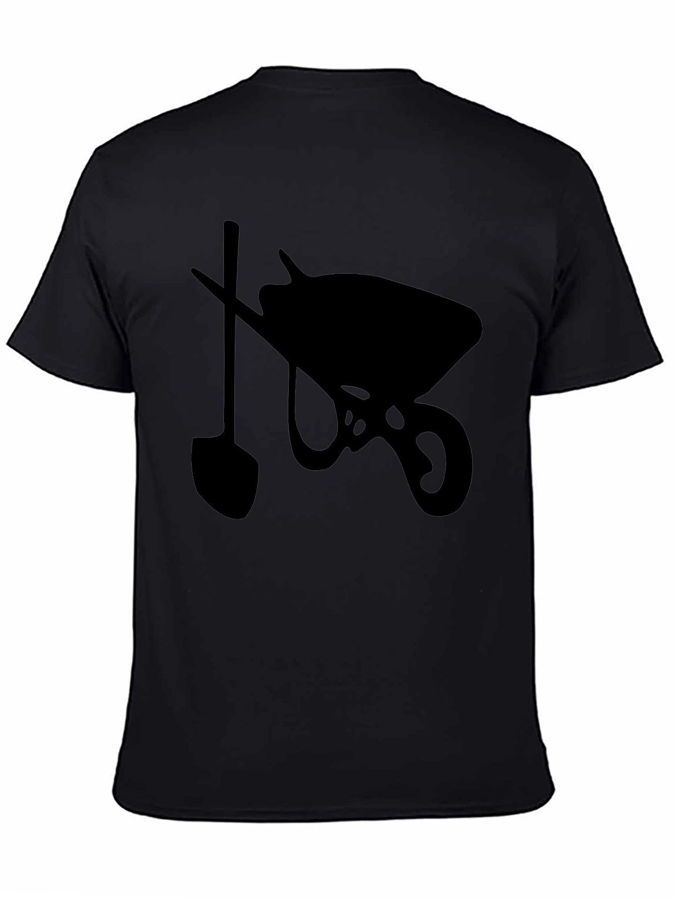 Wheelbarrow & Shovel Black Graphic Tee