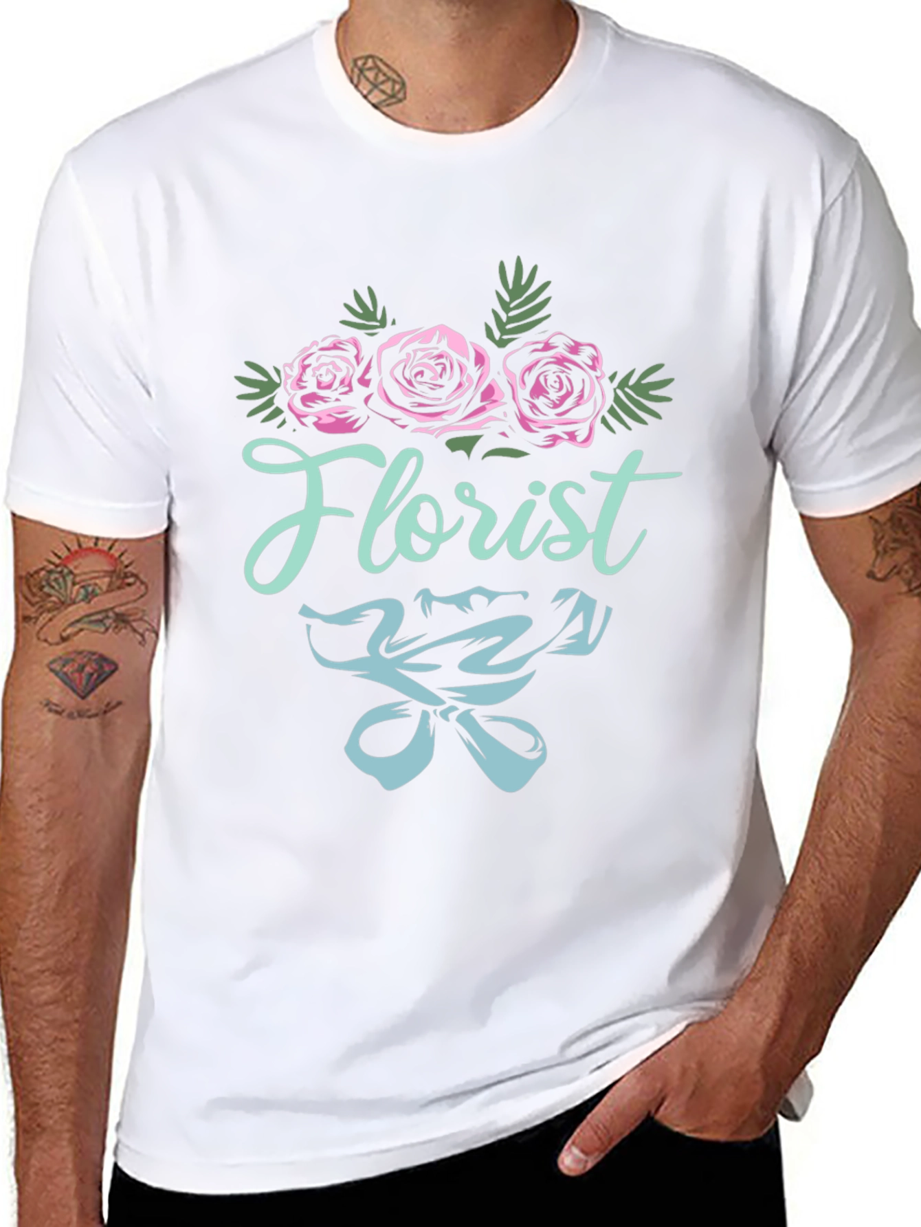 Florist T-Shirt - Floral Design Black Tee