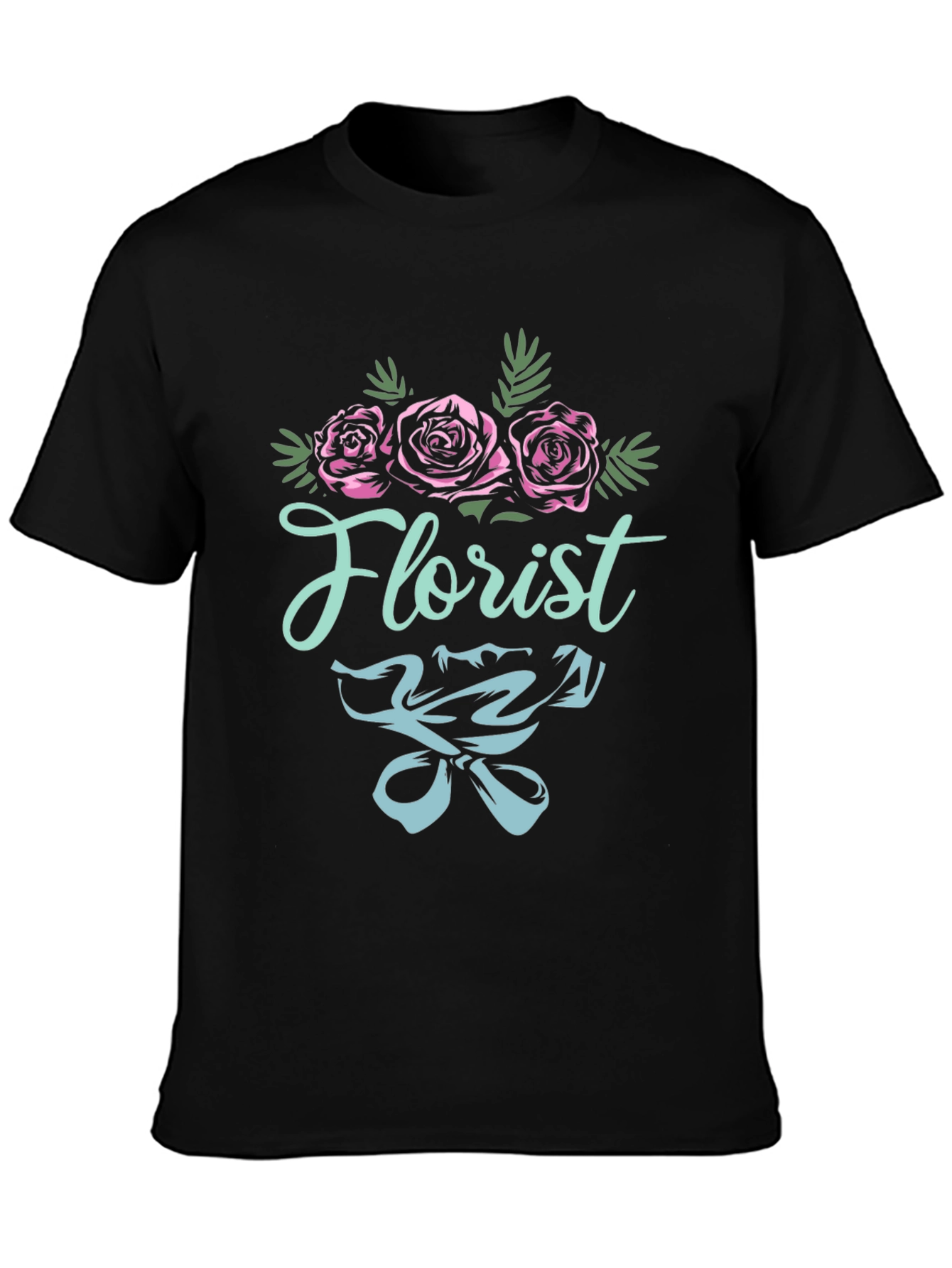 Florist T-Shirt - Floral Design Black Tee