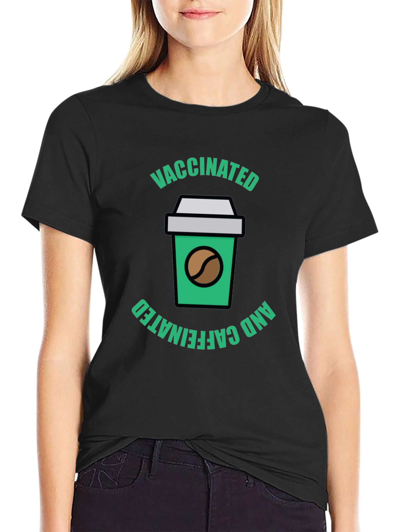 Vaccinated and Caffeinated Graphic Tee